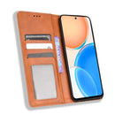 For Honor X8 Magnetic Buckle Retro Texture Leather Phone Case(Brown)