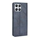 For Honor X8 Magnetic Buckle Retro Texture Leather Phone Case(Blue)