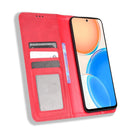 For Honor X8 Magnetic Buckle Retro Texture Leather Phone Case(Red)