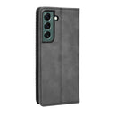 For Samsung Galaxy S22 5G Magnetic Buckle Retro Texture Leather Phone Case(Black)