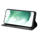 For Samsung Galaxy S22 5G Magnetic Buckle Retro Texture Leather Phone Case(Black)