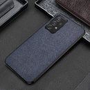 For Samsung Galaxy A53 5G Shockproof Splicing PU + Cloth Protective Case(Denim Blue)
