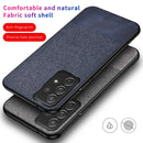 For Samsung Galaxy A53 5G Shockproof Splicing PU + Cloth Protective Case(Denim Blue)