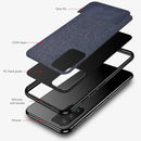 For Samsung Galaxy A53 5G Shockproof Splicing PU + Cloth Protective Case(Denim Blue)