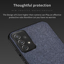 For Samsung Galaxy A53 5G Shockproof Splicing PU + Cloth Protective Case(Denim Blue)