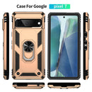 For Google Pixel 7 Shockproof TPU + PC Phone Case with Holder(Gold)