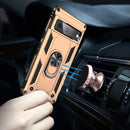 For Google Pixel 7 Shockproof TPU + PC Phone Case with Holder(Gold)