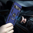 For Google Pixel 7 Shockproof TPU + PC Phone Case with Holder(Blue)