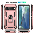 For Google Pixel 7 Shockproof TPU + PC Phone Case with Holder(Rose Gold)