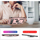 For Google Pixel 7 Shockproof TPU + PC Phone Case with Holder(Rose Gold)