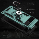 For Google Pixel 7 Shockproof TPU + PC Phone Case with Holder(Dark Green)