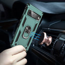 For Google Pixel 7 Shockproof TPU + PC Phone Case with Holder(Dark Green)