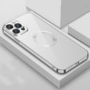 9D Electroplated Edge Lens Film Clear PC + TPU Shockproof Case For iPhone 13 Pro(Silver)
