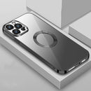 9D Electroplated Edge Lens Film Clear PC + TPU Shockproof Case For iPhone 13 Pro(Black)