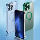 9D Electroplated Edge Lens Film Clear PC + TPU Shockproof Case For iPhone 13 Pro(Silver)