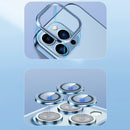 9D Electroplated Edge Lens Film Clear PC + TPU Shockproof Case For iPhone 13 Pro(Silver)