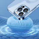 9D Electroplated Edge Lens Film Clear PC + TPU Shockproof Case For iPhone 13 Pro(Blue)