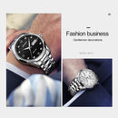 JIN SHI DUN 8813 Fashion Waterproof Luminous Automatic Mechanical Watch, Style:Men(Silver Gold Blue)