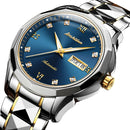 JIN SHI DUN 8813 Fashion Waterproof Luminous Automatic Mechanical Watch, Style:Men(Silver Gold Blue)
