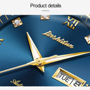 JIN SHI DUN 8813 Fashion Waterproof Luminous Automatic Mechanical Watch, Style:Men(Silver Gold Blue)