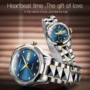 JIN SHI DUN 8813 Fashion Waterproof Luminous Automatic Mechanical Watch, Style:Men(Silver Gold Blue)