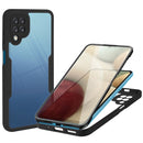 For Samsung Galaxy A12 Acrylic + TPU 360 Degrees Full Coverage Shockproof Phone Case(Black)