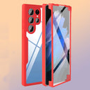 For Samsung Galaxy S22 Ultra 5G Acrylic + TPU 360 Degrees Full Coverage Shockproof Phone Case(Black)