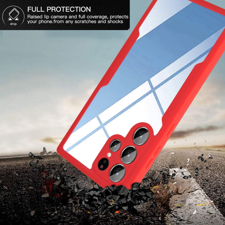 For Samsung Galaxy S22 Ultra 5G Acrylic + TPU 360 Degrees Full Coverage Shockproof Phone Case(Black)