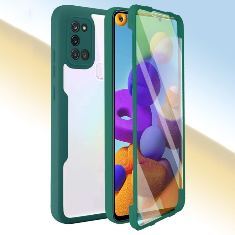 For Samsung Galaxy A21s Acrylic + TPU 360 Degrees Full Coverage Shockproof Phone Case(Green)