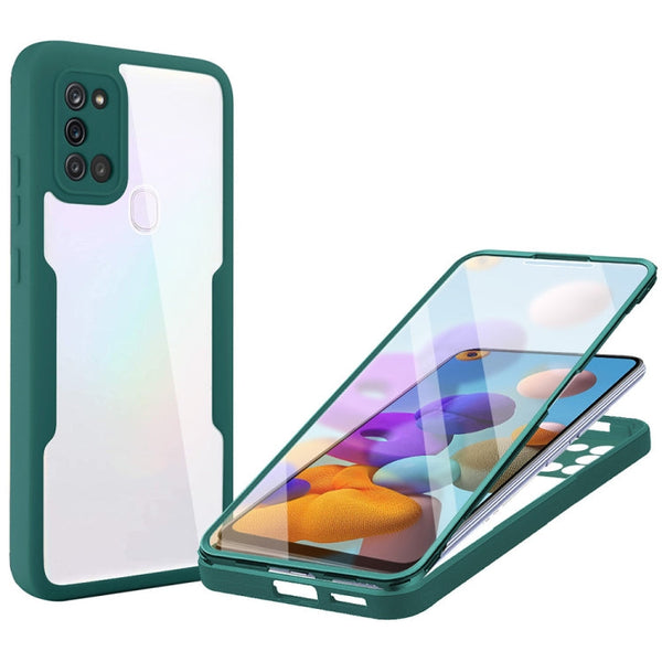 For Samsung Galaxy A21s Acrylic + TPU 360 Degrees Full Coverage Shockproof Phone Case(Green)