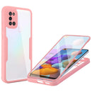For Samsung Galaxy A21s Acrylic + TPU 360 Degrees Full Coverage Shockproof Phone Case(Pink)