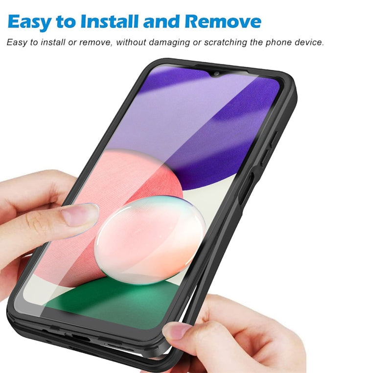 For Samsung Galaxy A22 4G Acrylic + TPU 360 Degrees Full Coverage Shockproof Phone Case(Black)