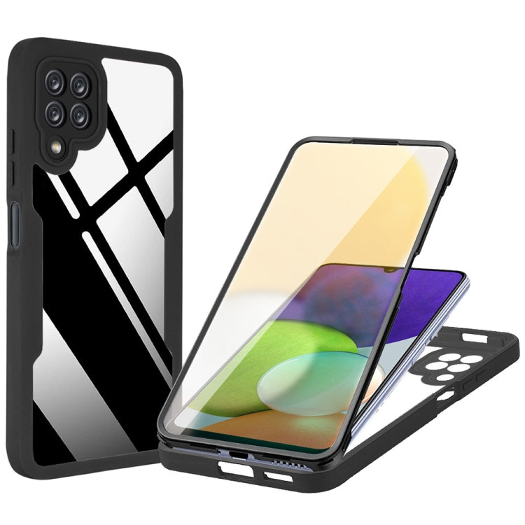 For Samsung Galaxy A22 4G Acrylic + TPU 360 Degrees Full Coverage Shockproof Phone Case(Black)