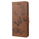 For Xiaomi Redmi Note 11 4G / Note 11S Butterfly Embossed Horizontal Flip Leather Phone Case(Brown)