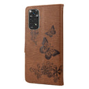 For Xiaomi Redmi Note 11 4G / Note 11S Butterfly Embossed Horizontal Flip Leather Phone Case(Brown)