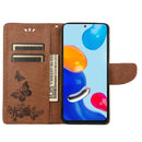 For Xiaomi Redmi Note 11 4G / Note 11S Butterfly Embossed Horizontal Flip Leather Phone Case(Brown)