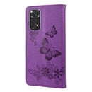 For Xiaomi Redmi Note 11 4G / Note 11S Butterfly Embossed Horizontal Flip Leather Phone Case(Purple)