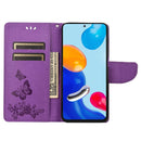For Xiaomi Redmi Note 11 4G / Note 11S Butterfly Embossed Horizontal Flip Leather Phone Case(Purple)
