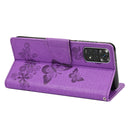 For Xiaomi Redmi Note 11 4G / Note 11S Butterfly Embossed Horizontal Flip Leather Phone Case(Purple)