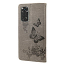 For Xiaomi Redmi Note 11 4G / Note 11S Butterfly Embossed Horizontal Flip Leather Phone Case(Grey)