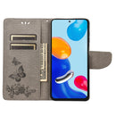 For Xiaomi Redmi Note 11 4G / Note 11S Butterfly Embossed Horizontal Flip Leather Phone Case(Grey)
