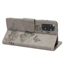 For Xiaomi Redmi Note 11 4G / Note 11S Butterfly Embossed Horizontal Flip Leather Phone Case(Grey)