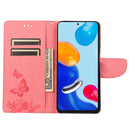 For Xiaomi Redmi Note 11 4G / Note 11S Butterfly Embossed Horizontal Flip Leather Phone Case(Pink)