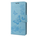 For Xiaomi Redmi Note 11 4G / Note 11S Butterfly Embossed Horizontal Flip Leather Phone Case(Blue)