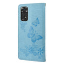 For Xiaomi Redmi Note 11 4G / Note 11S Butterfly Embossed Horizontal Flip Leather Phone Case(Blue)