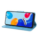 For Xiaomi Redmi Note 11 4G / Note 11S Butterfly Embossed Horizontal Flip Leather Phone Case(Blue)