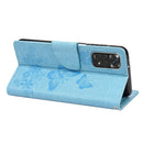 For Xiaomi Redmi Note 11 4G / Note 11S Butterfly Embossed Horizontal Flip Leather Phone Case(Blue)