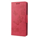 For Xiaomi Redmi Note 11 4G / Note 11S Butterfly Embossed Horizontal Flip Leather Phone Case(Red)