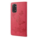 For Xiaomi Redmi Note 11 4G / Note 11S Butterfly Embossed Horizontal Flip Leather Phone Case(Red)