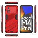 For Xiaomi Poco M4 Pro 4G Punk Armor 2 in 1 PC + TPU Shockproof Phone Case with Invisible Holder(Red)